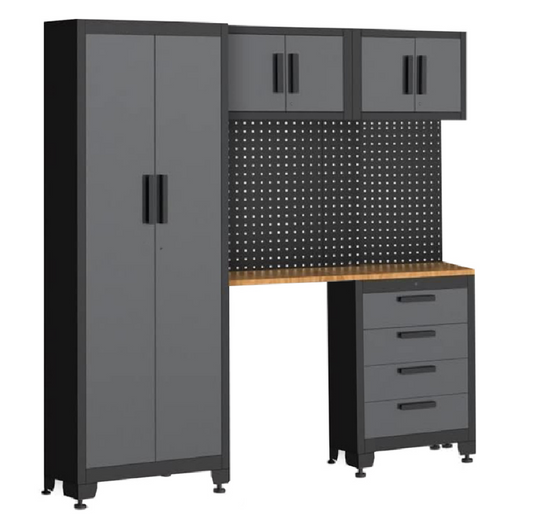 Workshop workbench with cabinets and drawers 17-0003