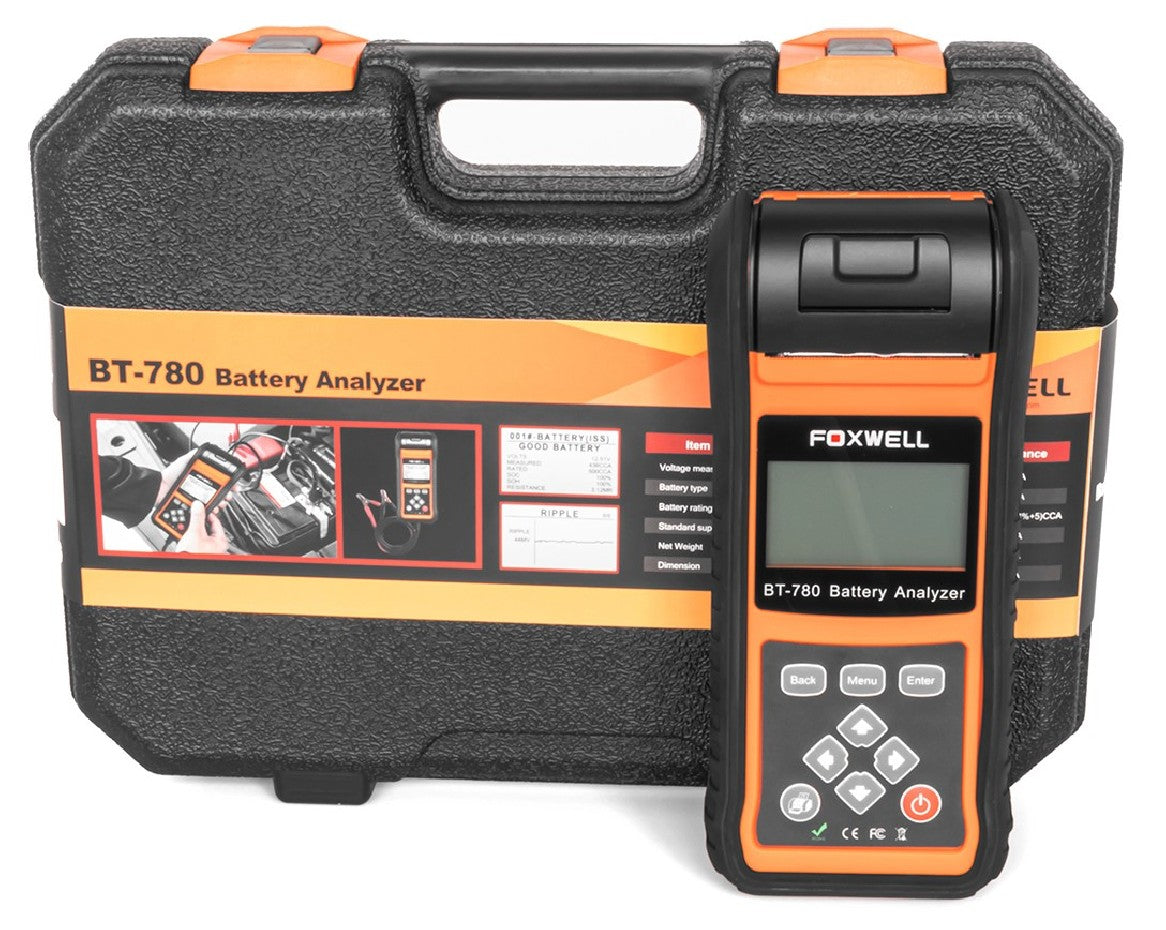 Akumulatora un uzlādes un iedarbināšanas sistēmas analizators Foxwell BT780 ar printeri