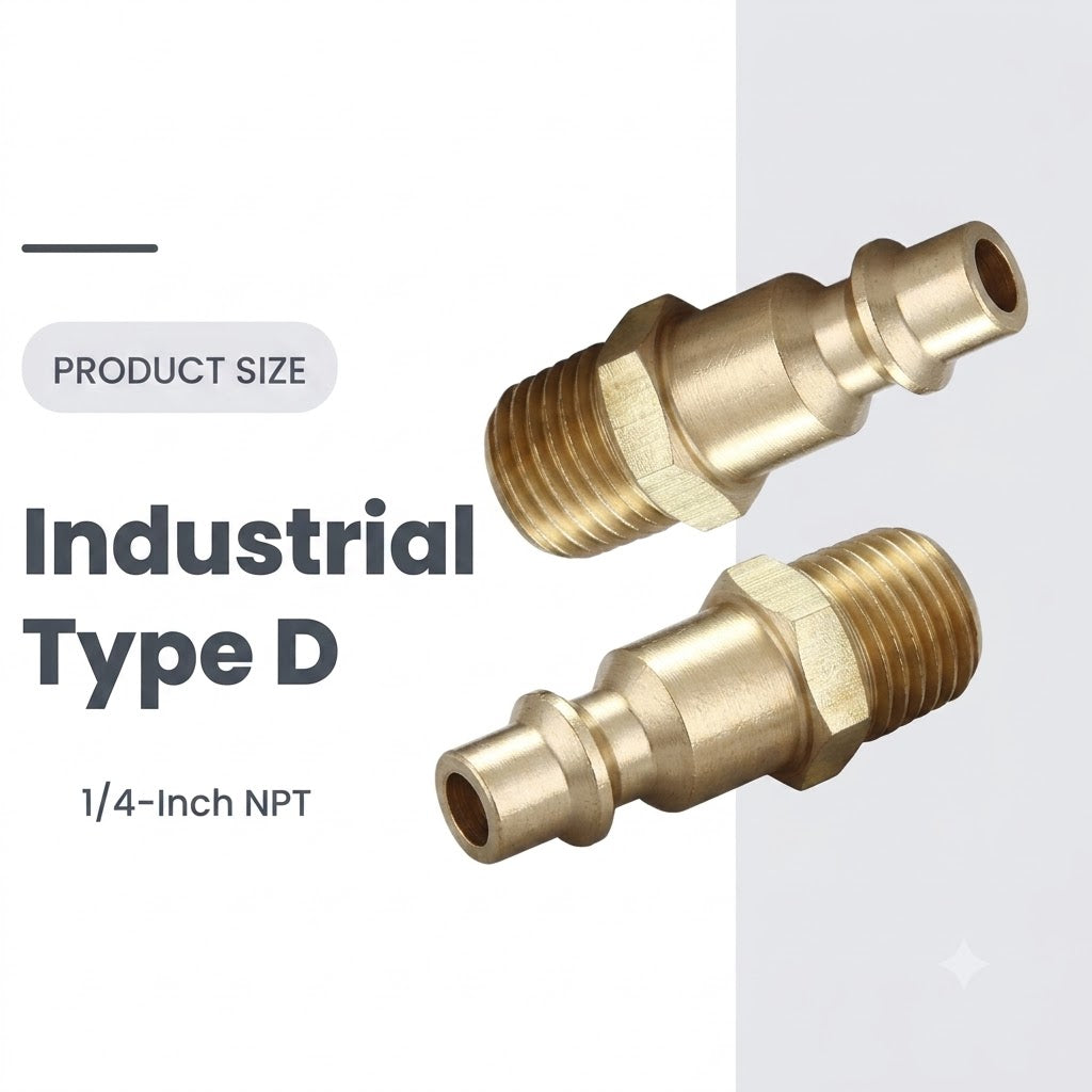 Pneumatic Quick Connect Coupling Adaptor Threaded Male 1/4" (Brass)