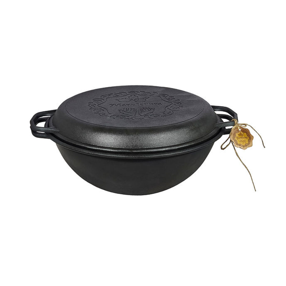 Cast iron cauldron, 8L, Ø34 cm, weight 9.79 kg, with frying pan lid (T405CP)