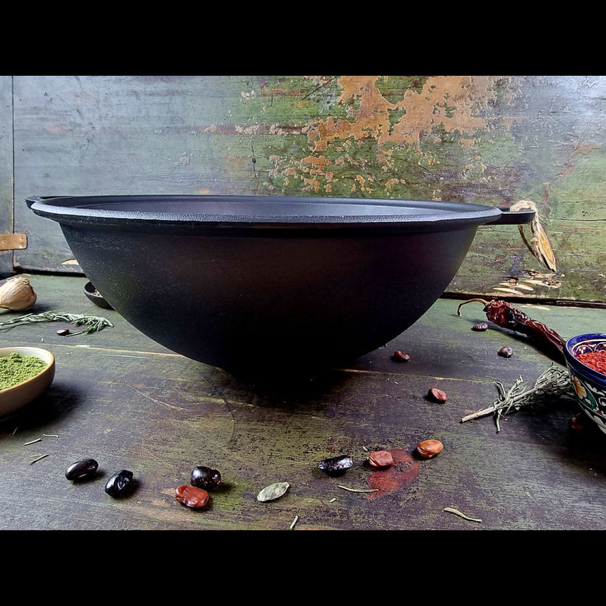Cast iron cauldron, 8L, Ø34 cm, weight 9.79 kg, with frying pan lid (T405CP)