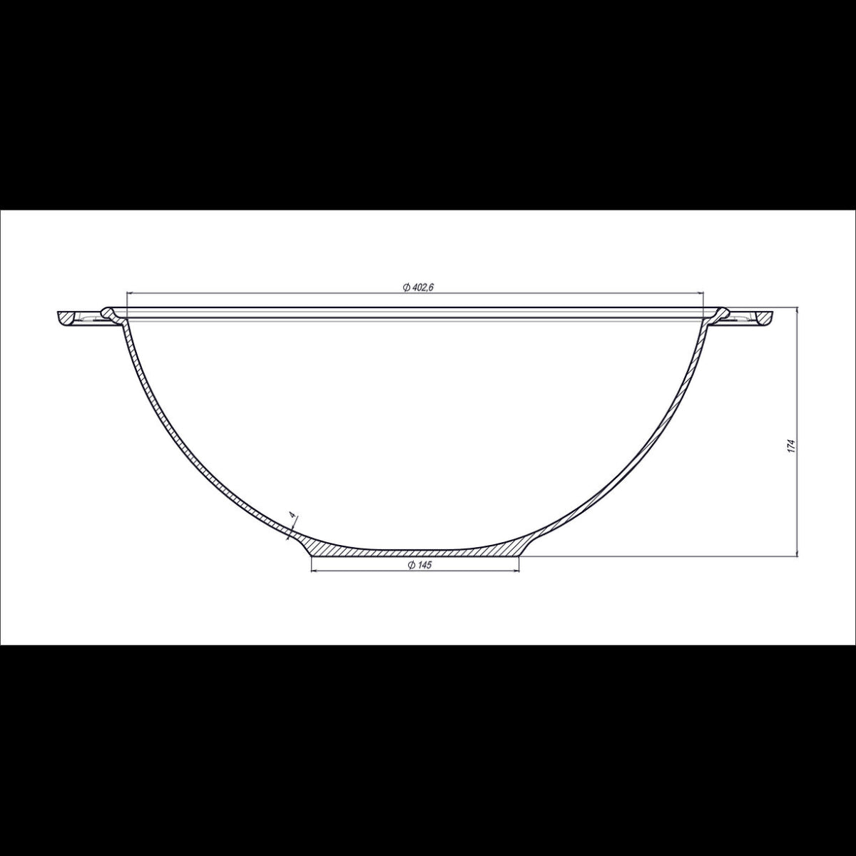 Maysternya cast iron Uzbek wok cauldron 12L, Ø40 cm, weight 12 kg, with a frying pan lid (V12CP)