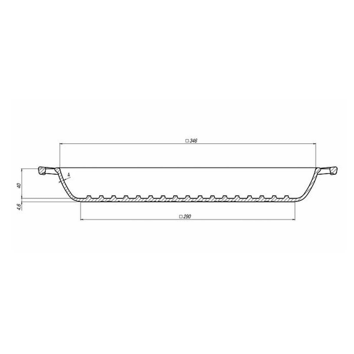 Masternya kvadrātveida cepšanas panna 35x35 cm, dziļums 4 cm, svars 5,5 kg, čuguna grils bārbekjū (T309)