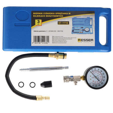 Compression pressure tester for petrol engines 0-20 Bar