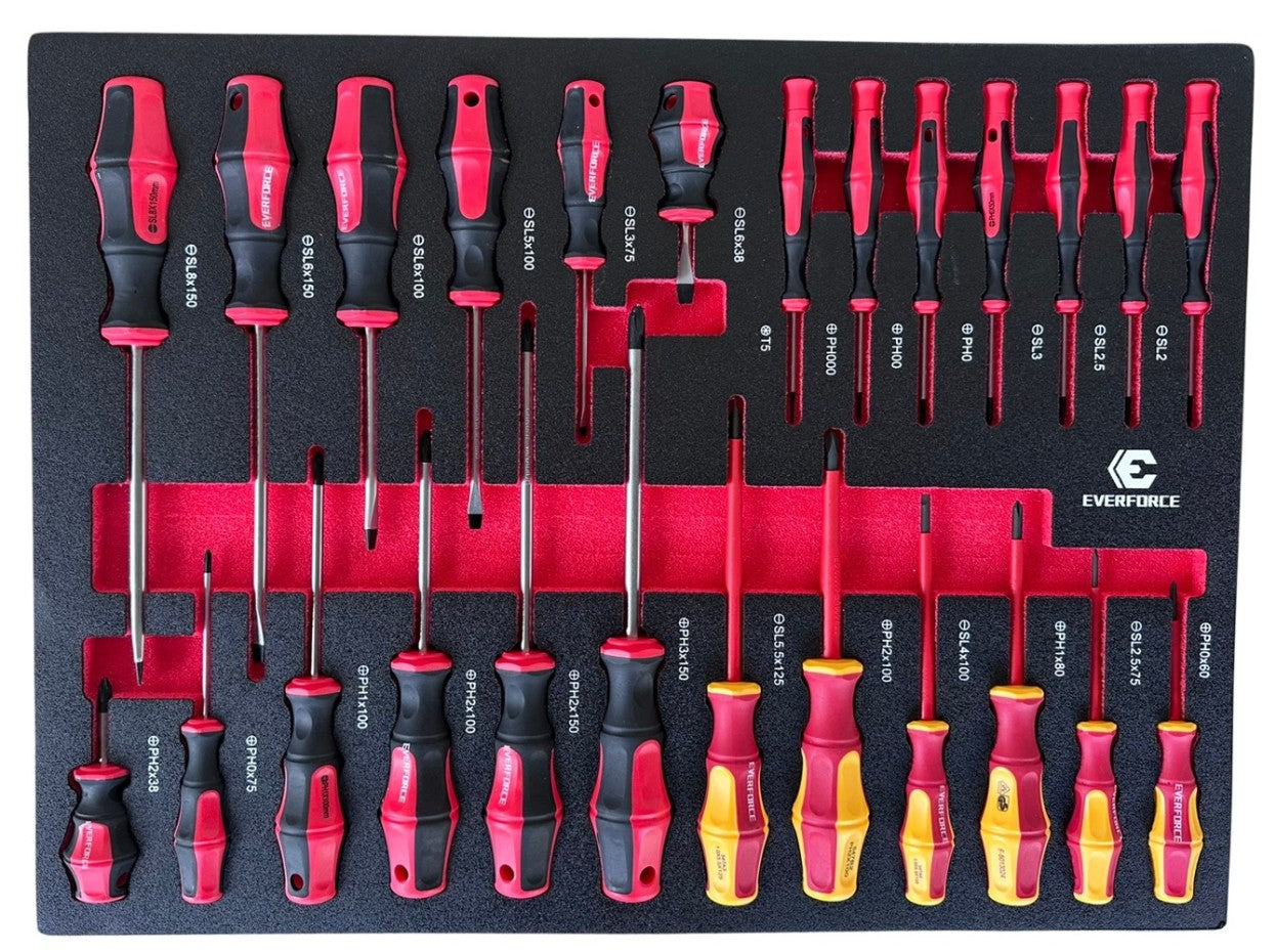 Instrumentu ratiņi Everforce – 12 kastes, 11 pilnas kastes, 293 vienības, artikuls 04-1011