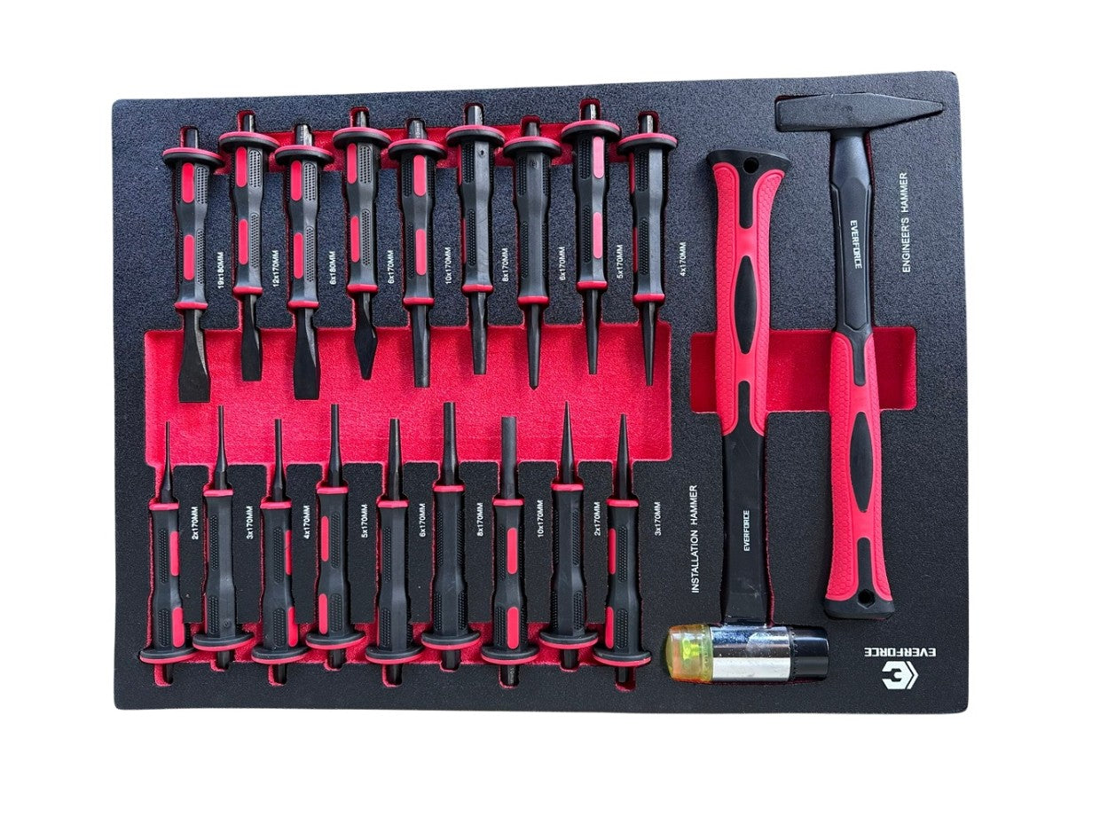 Instrumentu ratiņi Everforce – 12 kastes, 11 pilnas kastes, 293 vienības, artikuls 04-1011