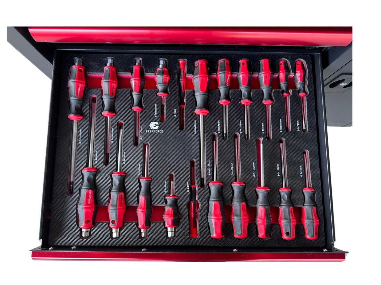 Everforce Tool Cart - 7 Drawers, 7 Full Drawers, 226 Pieces, 04-1010, Buy in Riga a Tool Set: Ratchets, Sockets, Bits, Wrenches