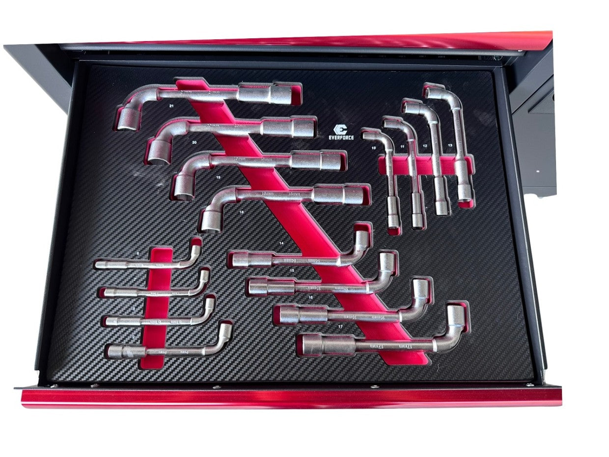 Everforce Tool Cart - 7 Drawers, 7 Full Drawers, 226 Pieces, 04-1010, Buy in Riga a Tool Set: Ratchets, Sockets, Bits, Wrenches