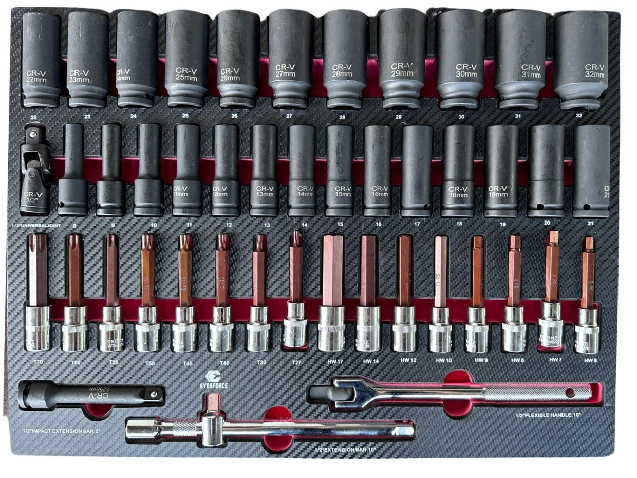 Everforce instrumentu ratiņi - 7 atvilktnes, 7 pilnas atvilktnes, 226 gabali, 04-1010, iegādājieties instrumentu komplektu Rīgā: sprūdrata atslēgas, uzgaļi, uzgaļi, uzgriežņu atslēgas