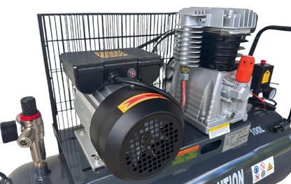 Air compressor with visible brand logo on a white background