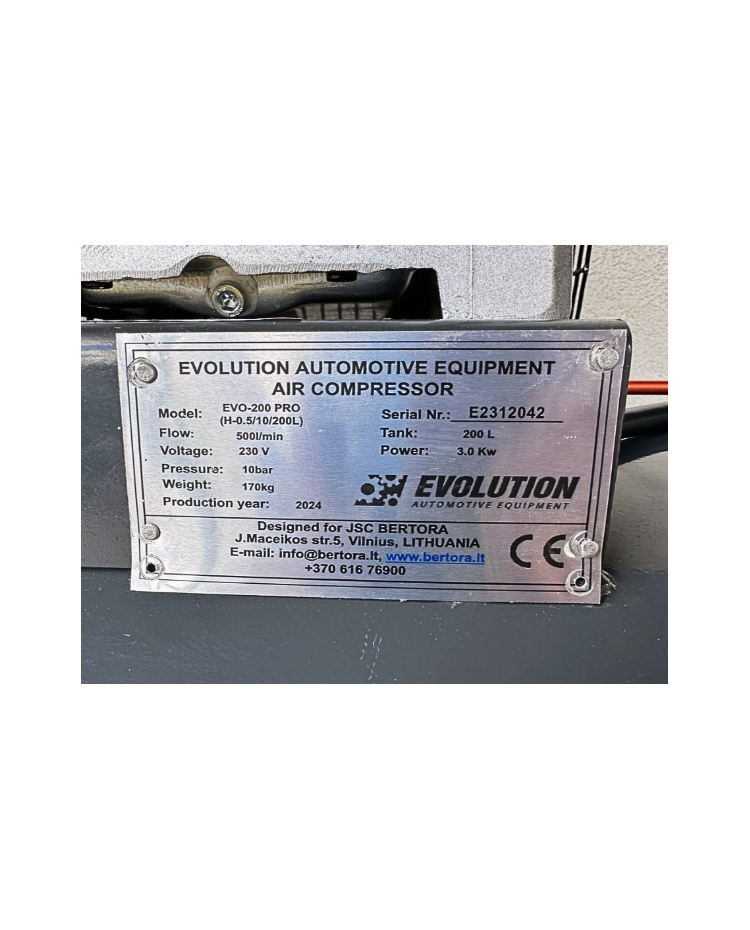 Поршневой компрессор EVO-200PRO с ременным приводом 200л Evolution (230В)