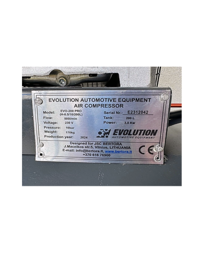 Поршневой компрессор EVO-200PRO с ременным приводом 200л Evolution (230В)