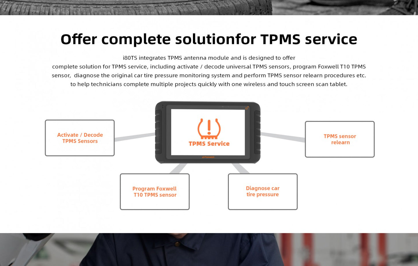 i80TS+TPMS Премиальная диагностическая платформа Foxwell