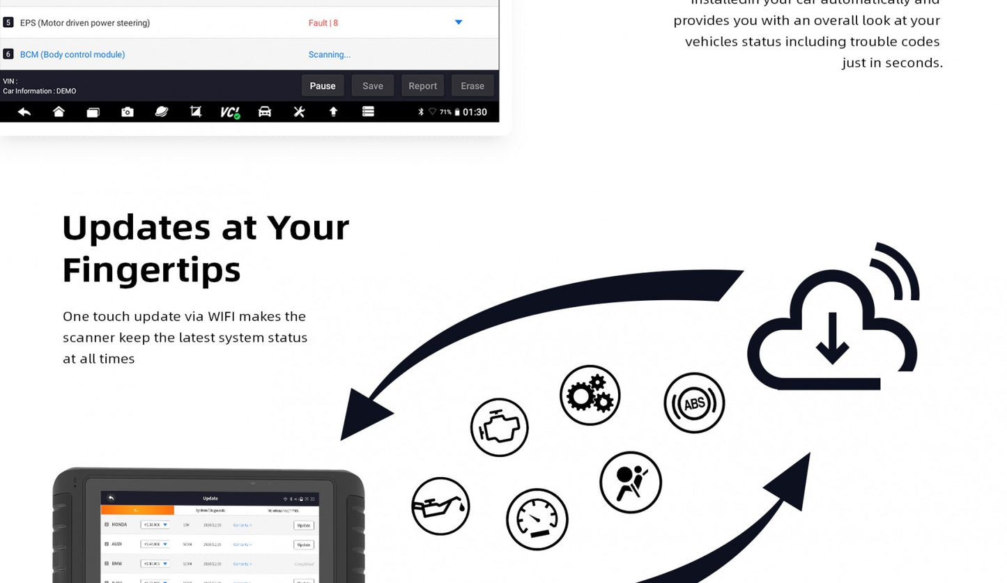 i80TS+TPMS Премиальная диагностическая платформа Foxwell