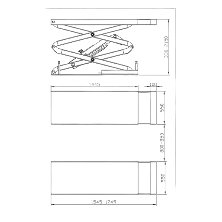 JH-FW3500 Scissor lift deep version 3.5T SMART EQUIPMENT