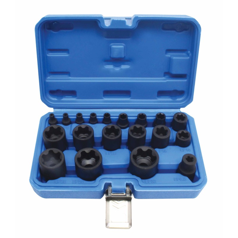 E-TORX Plus triecienuzgriežņu atslēgu komplekts, 19 gab., S-90230
