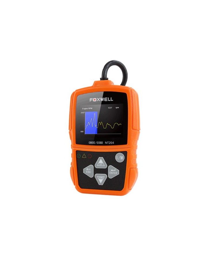 OBDII/EOBD kļūdu, parametru un kodu lasītājs Foxwell NT204 ar krāsu ekrānu