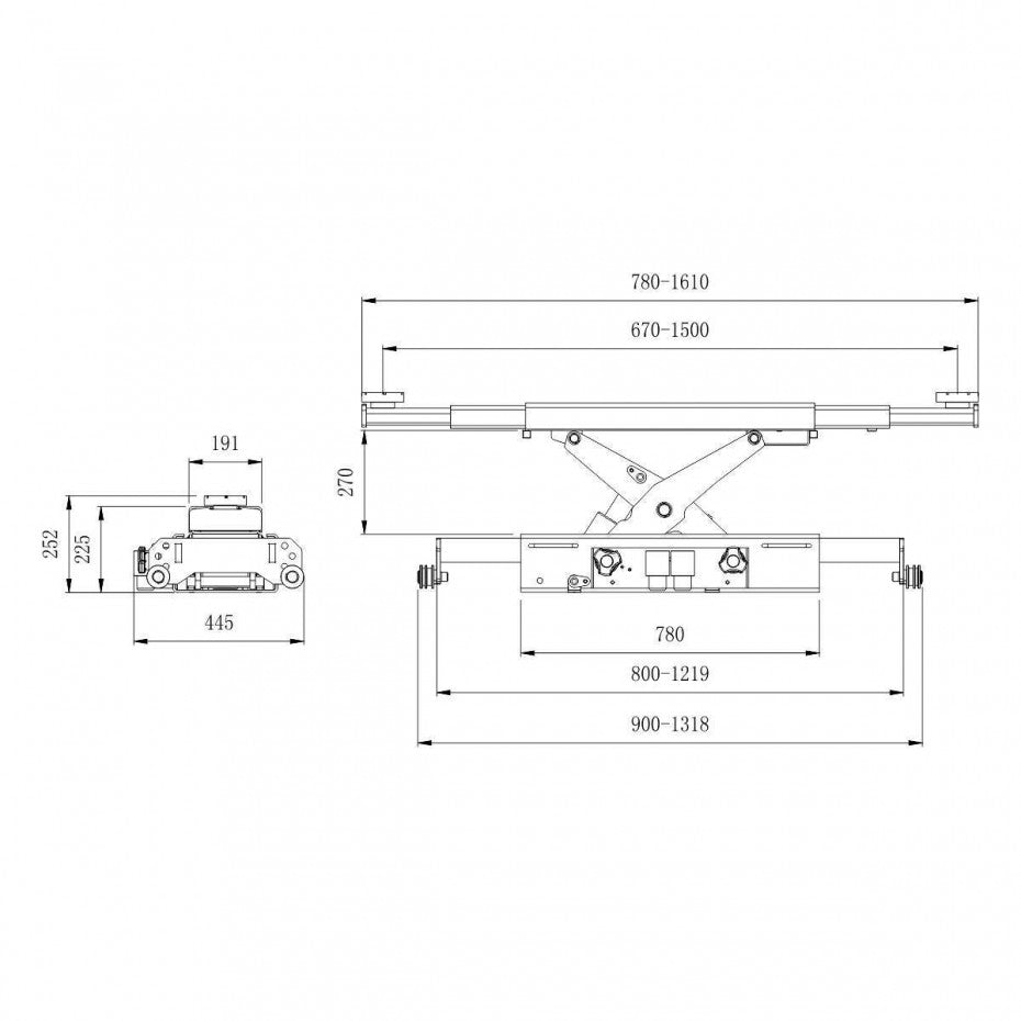 Pneimohidrauliskā ass pacelšana 3000 kg SNIT SJ3T-A
