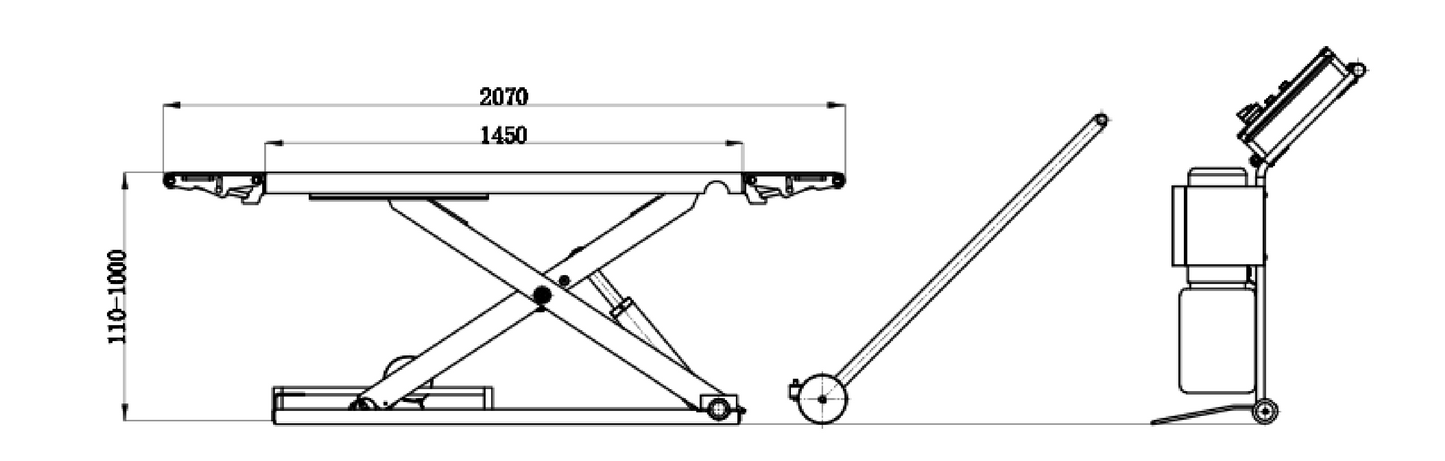 SM-3500E Mobile scissor lift with automatic locking