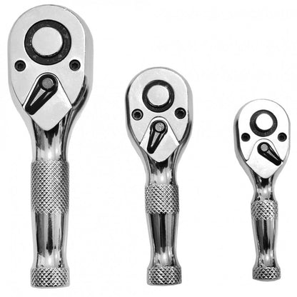 Īso sprūdrata atslēgu komplekts, 72 zobi, 1/2", 1/4", 3/8", 3 gab. 53671